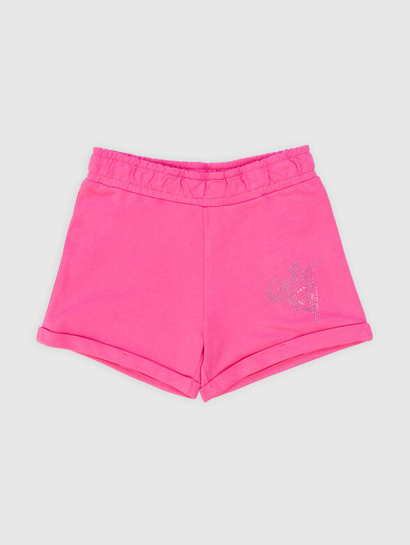 Cotton shorts with rhinestones - 1