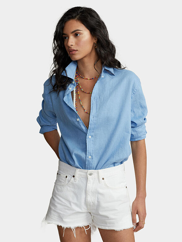 Linen shirt with long sleeve - 1