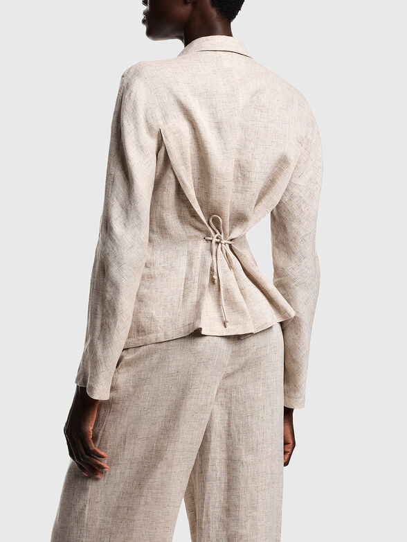 Linen blazer with ties at the back - 3