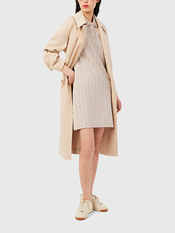 Beige dress with monogram print - 4