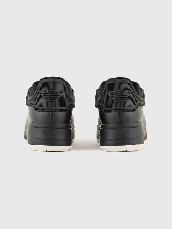 Leather sneakers with logo - 3