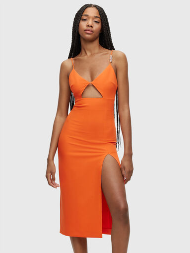 Black dress with cut-out detail and slit - 5