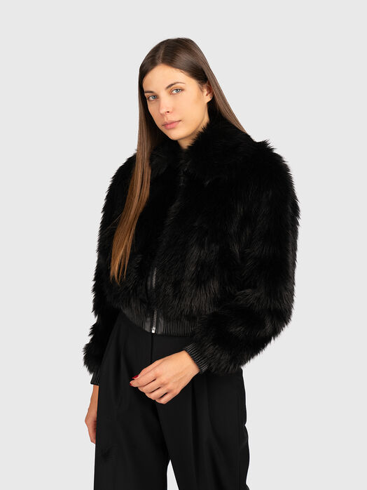 Faux fur bomber jacket