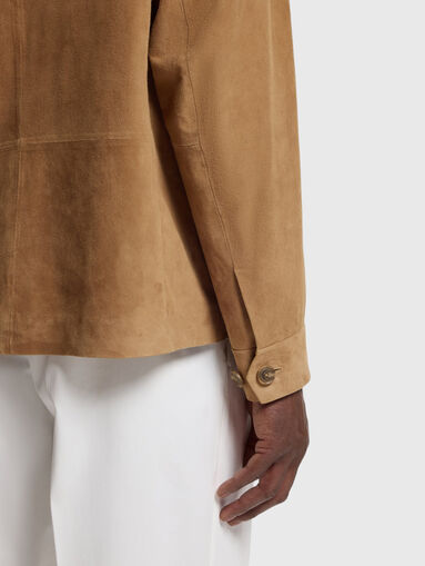 Beige suede jacket - 5