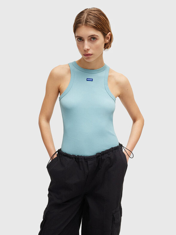 Black elastic rips tank top - 1