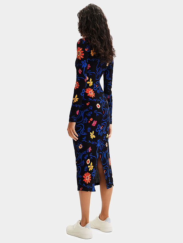 LILA turtleneck dress with floral print - 2