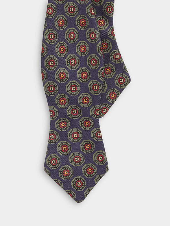 Silk bow tie with multicolor pattern - 1