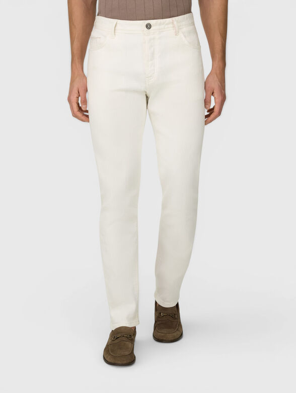 White cotton jeans - 1