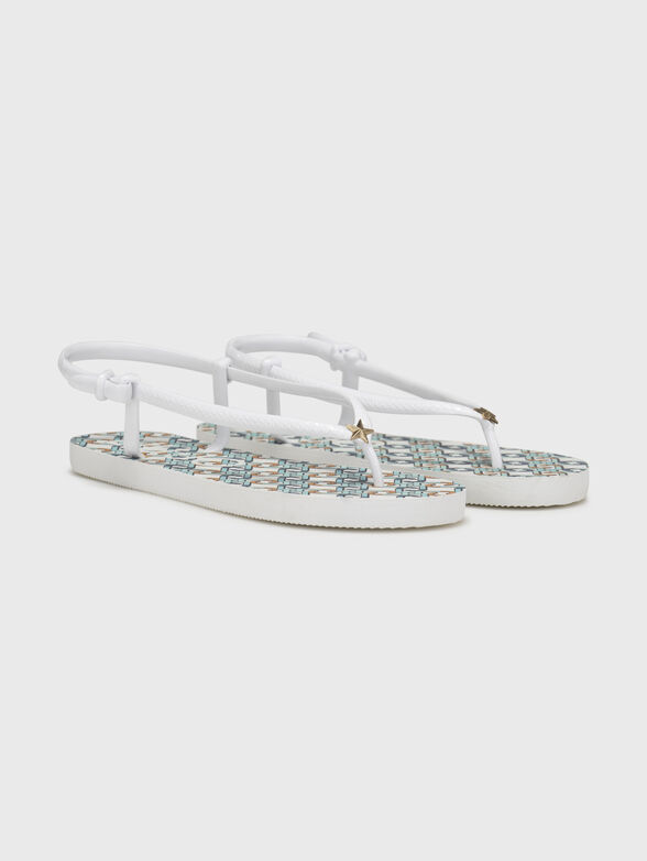 Flip-flops with print in blue color - 2