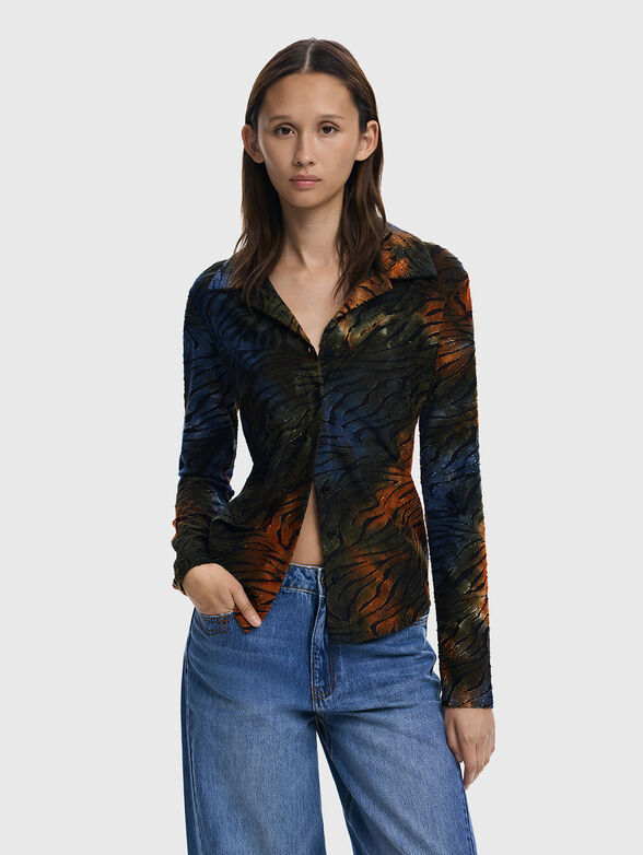 Long sleeved shirt with accented slits - 1