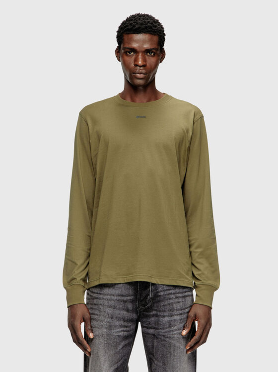 Памучна блуза T-ADJUST-LS-V1 с овално деколте - 1