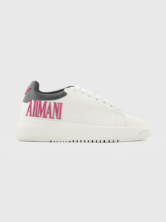 Leather shoes with contrasting logo accent - 1
