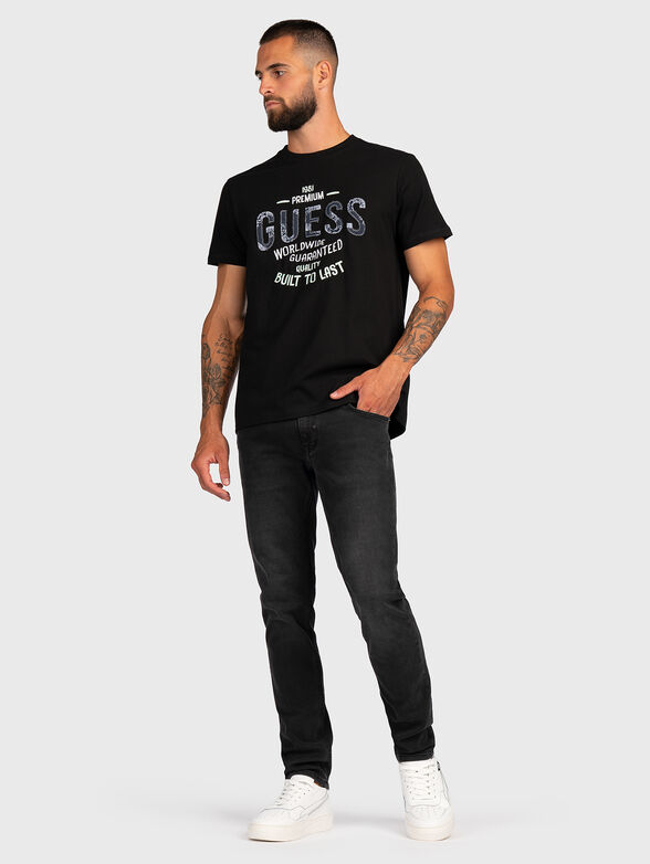 Black T-shirt with logo embroidery - 2