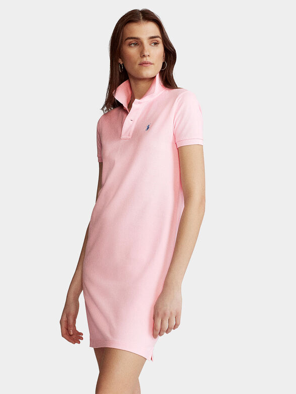 Pink dress with logo element - 4