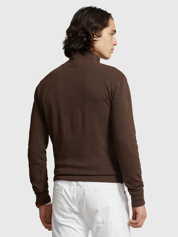 Cotton blend sweater with zip - 3