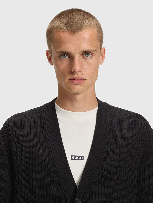 Cardigan with buttons and V-neck - 4