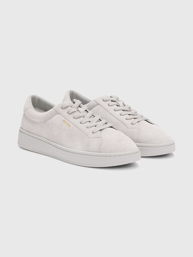 Suede sports shoes with logo - 3