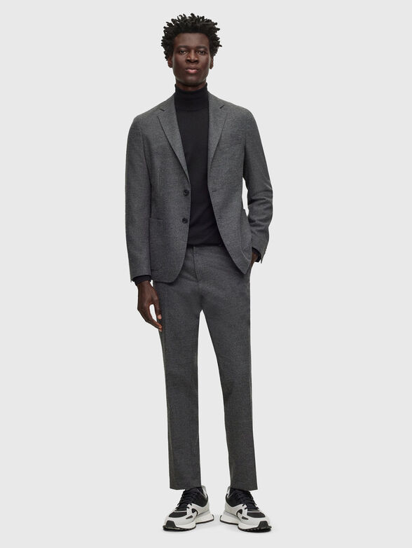 MUSSO-P polo neck slim sweater in gray color - 2