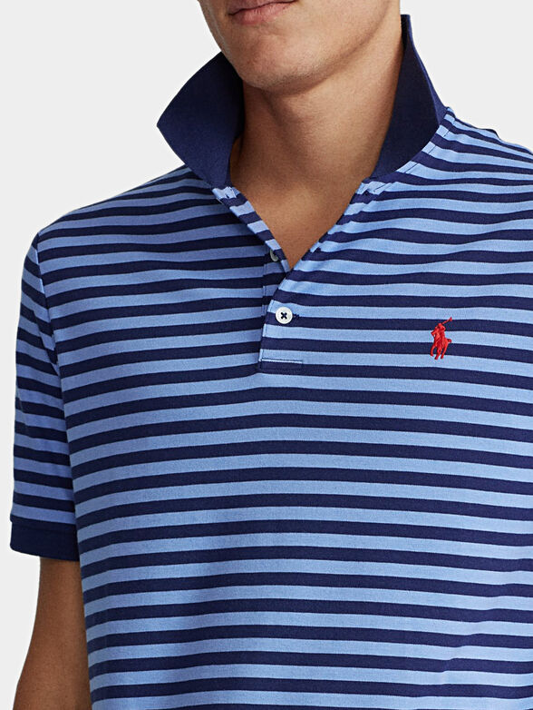 Blue polo-shirt with embroidered logo - 2