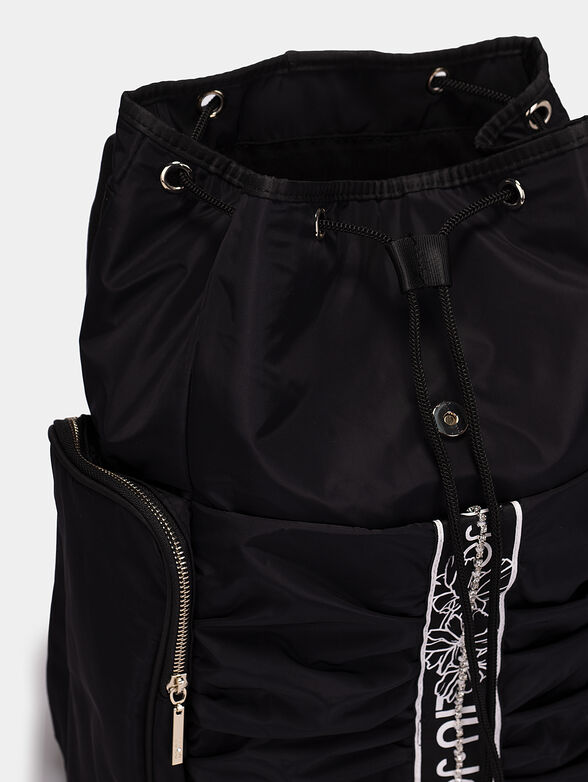Black backpack with logo and rhinestone accents - 4