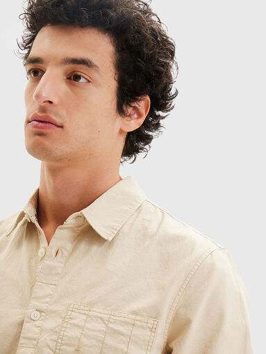 BRAD beige shrt with logo detail - 5