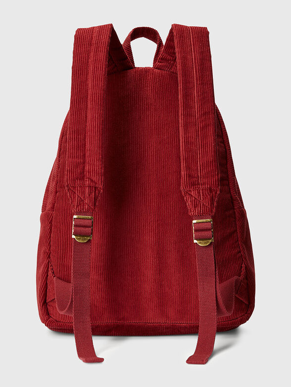 Backpack in red colour with velvet texture brand POLO RALPH 