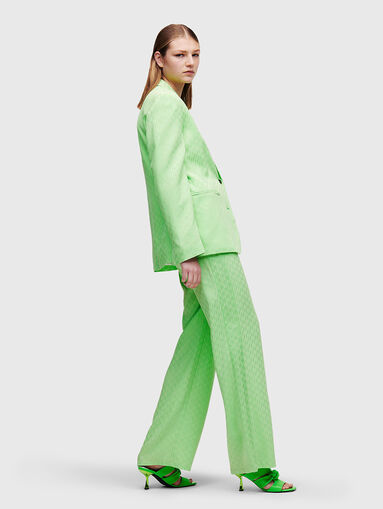 HUN'S PICK green blazer with monogram print - 5