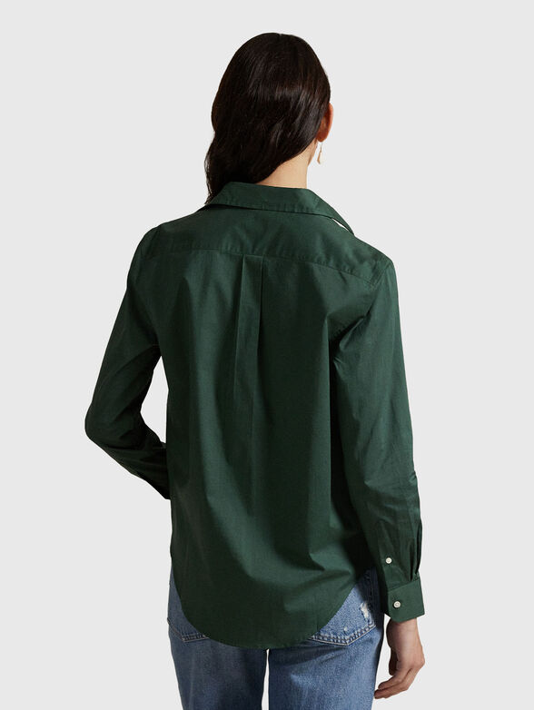 Cotton shirt with logo embroidery - 3