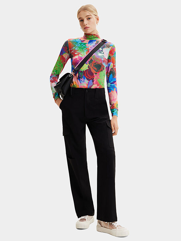 ROYAL turtleneck blouse with multicolor print - 2