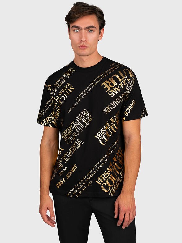 T-shirt with gold logo prints - 1