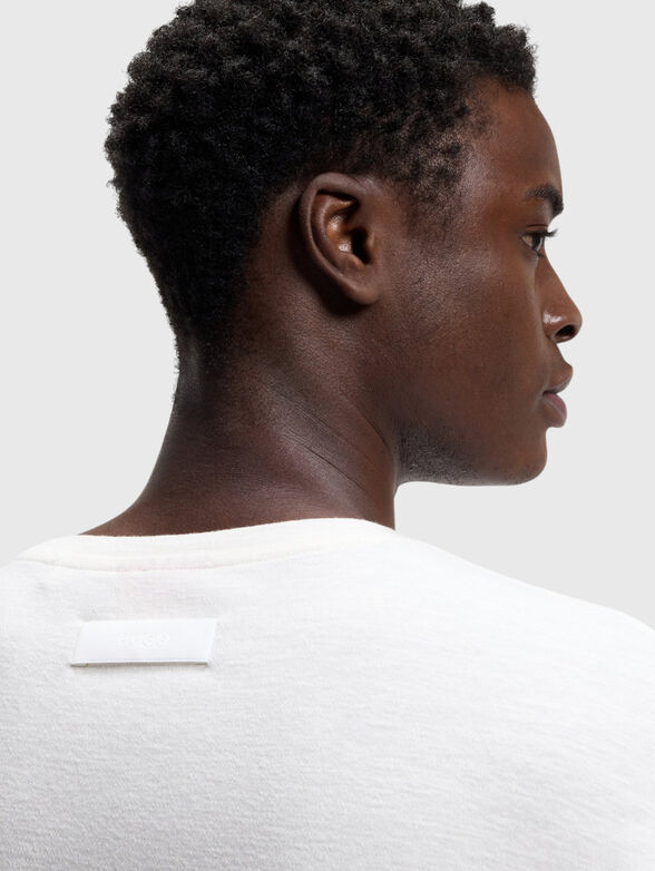 Linen-blend T-shirt  - 4