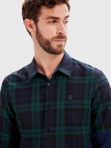Cotton shirt with plaid print - 4