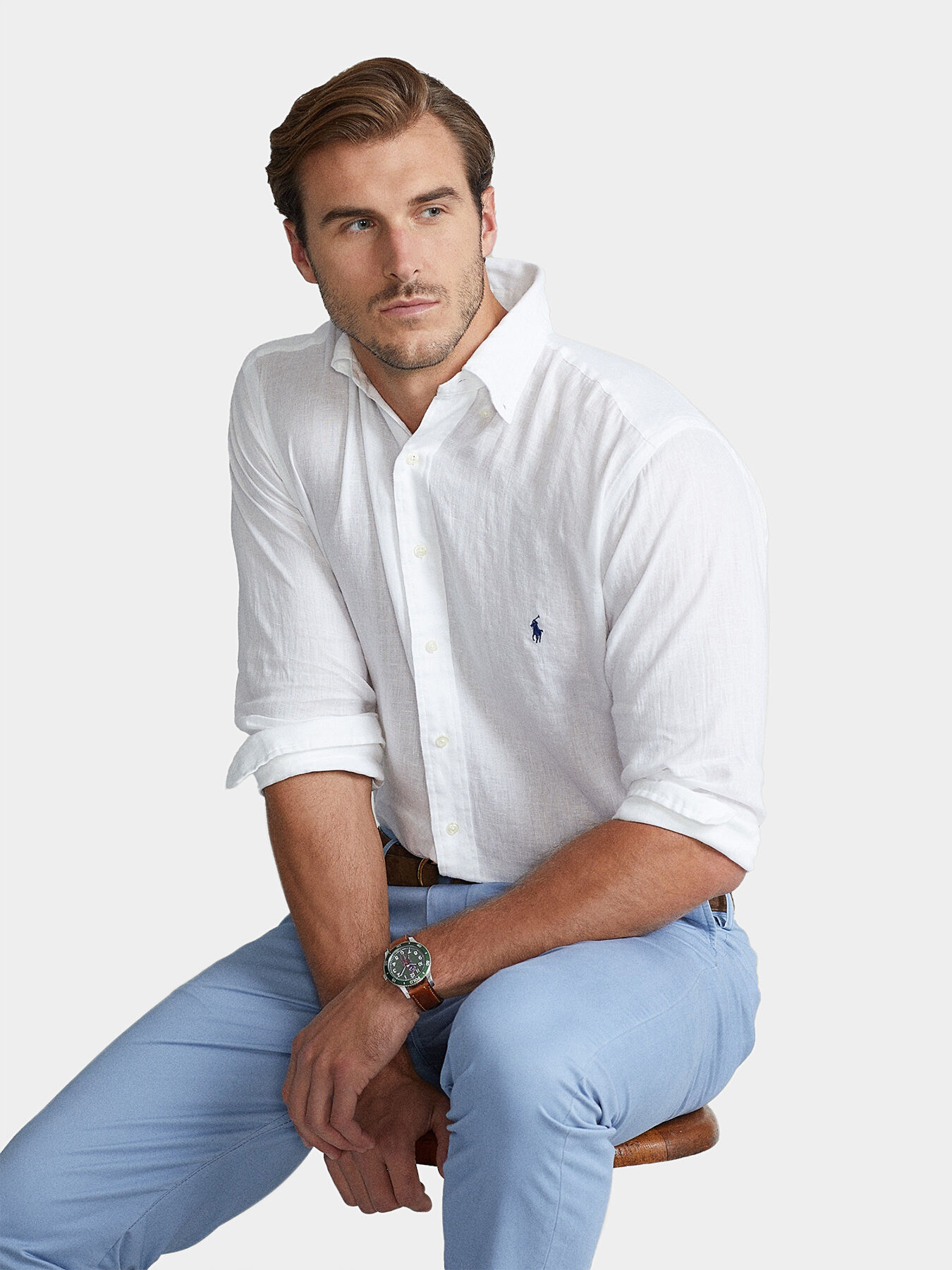 White shirt with long sleeve brand POLO RALPH LAUREN