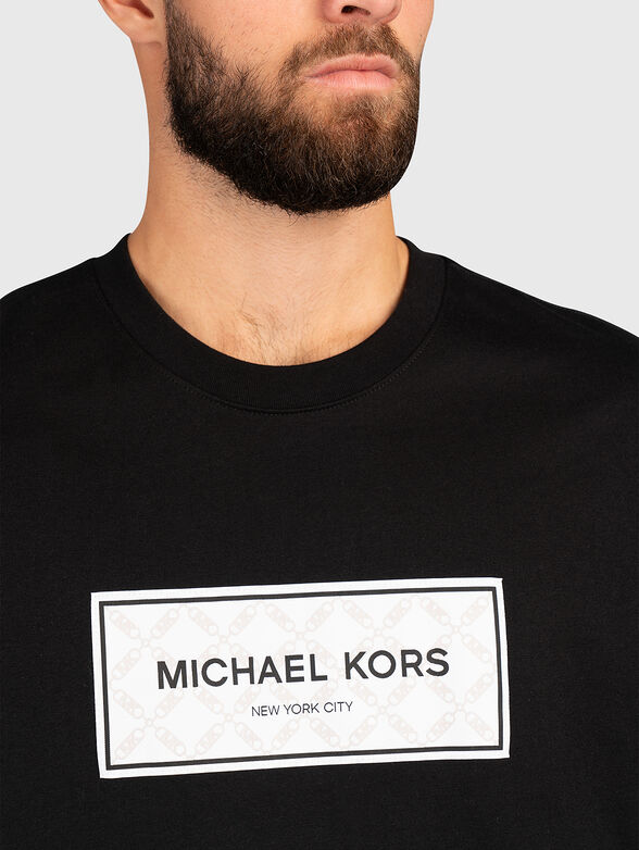 Black T-shirt with logo print - 4