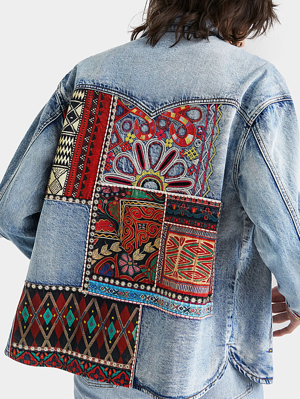 Oversized denim jacket with colorful details - 4