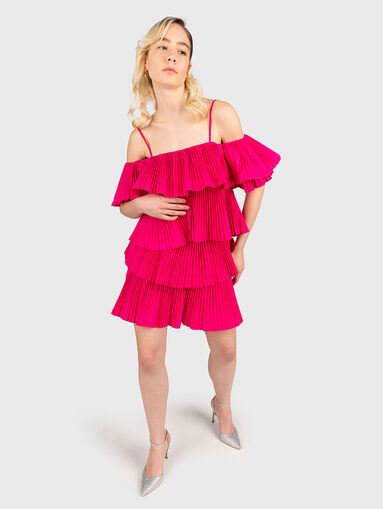 Dress on ruffles in fuxia color - 5