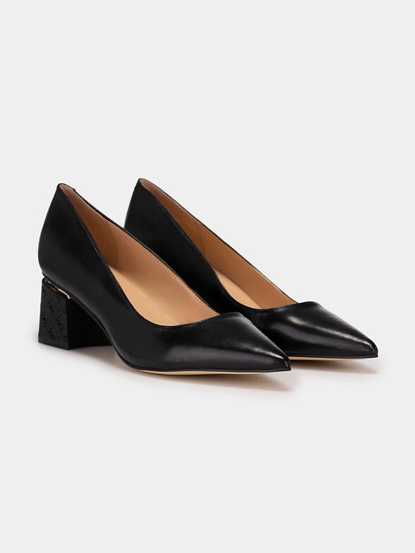 KODY black leather heeled shoes - 2