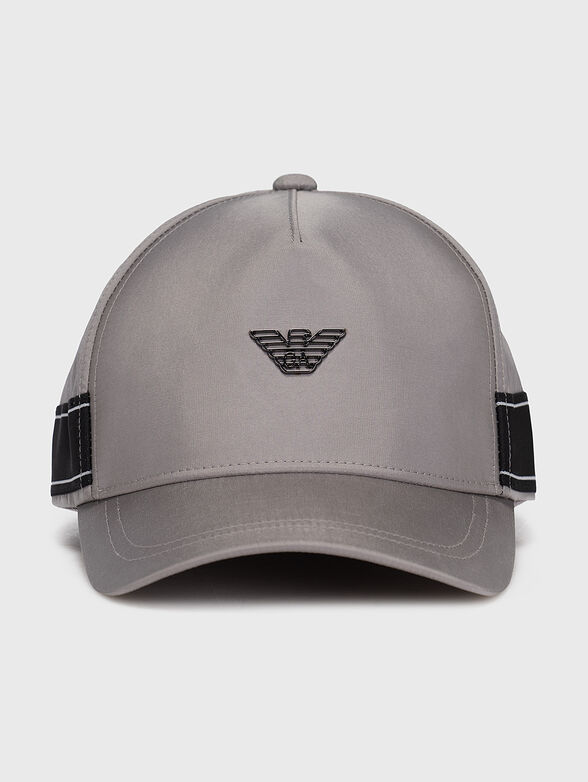 Grey baseball hat with logo detail - 1