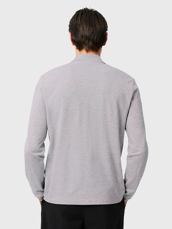 Cotton polo shirt with long sleeves - 2