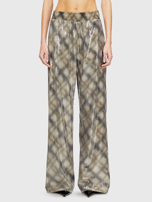 P-ERQUEEN checked trousers with sequins - 1