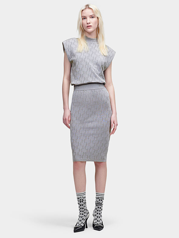 KL MONOGRAM skirt with jacquard logo motifs - 1