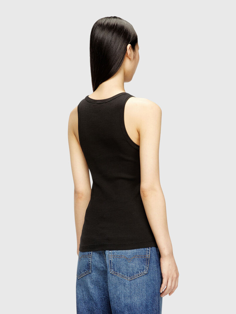 Black slim ribbed top - 3