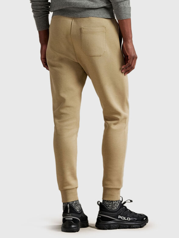 Cotton sports trousers with logo embroidery - 2