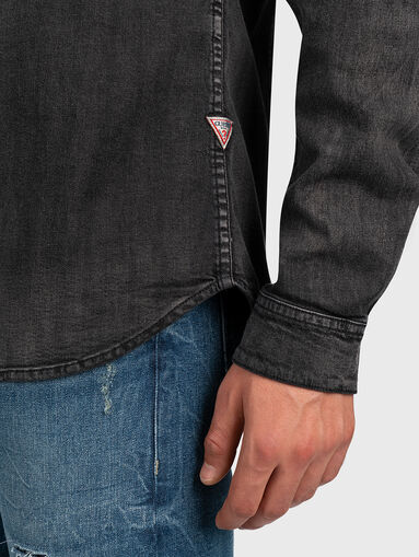 Denim shirt in black - 4