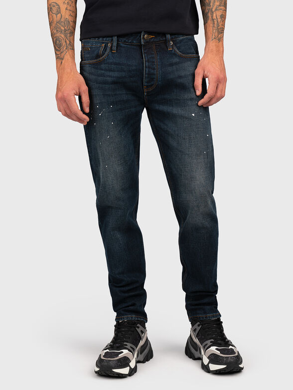 Slim jeans with splashes - 1