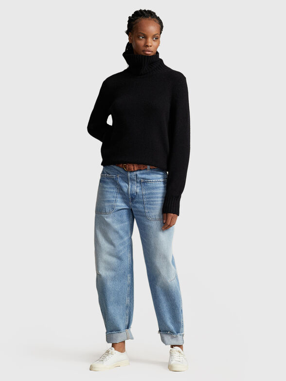 Wool sweater with turtleneck collar - 2