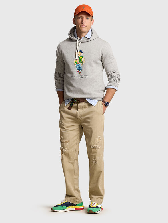 Gray sweatshirt with Polo Bear print - 1