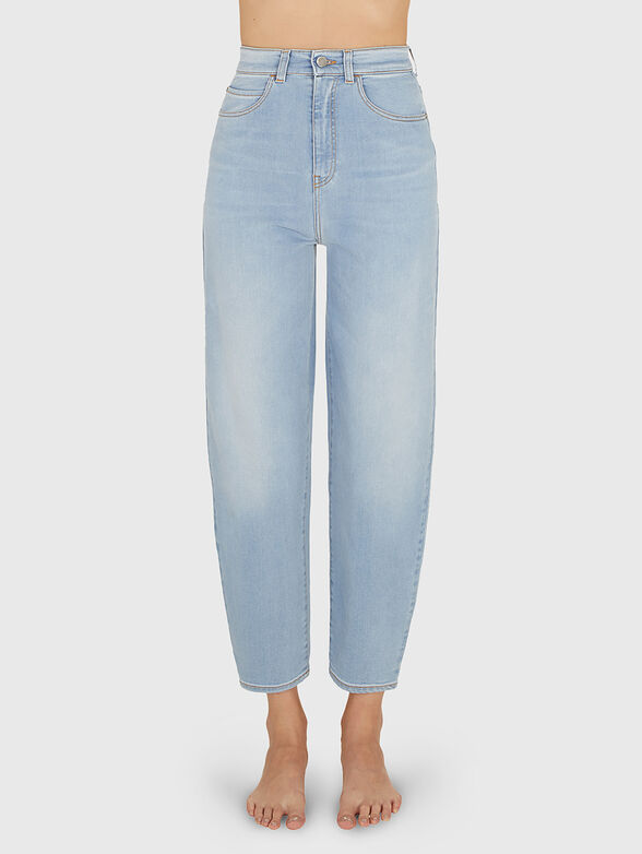High waist jeans with logo - 1