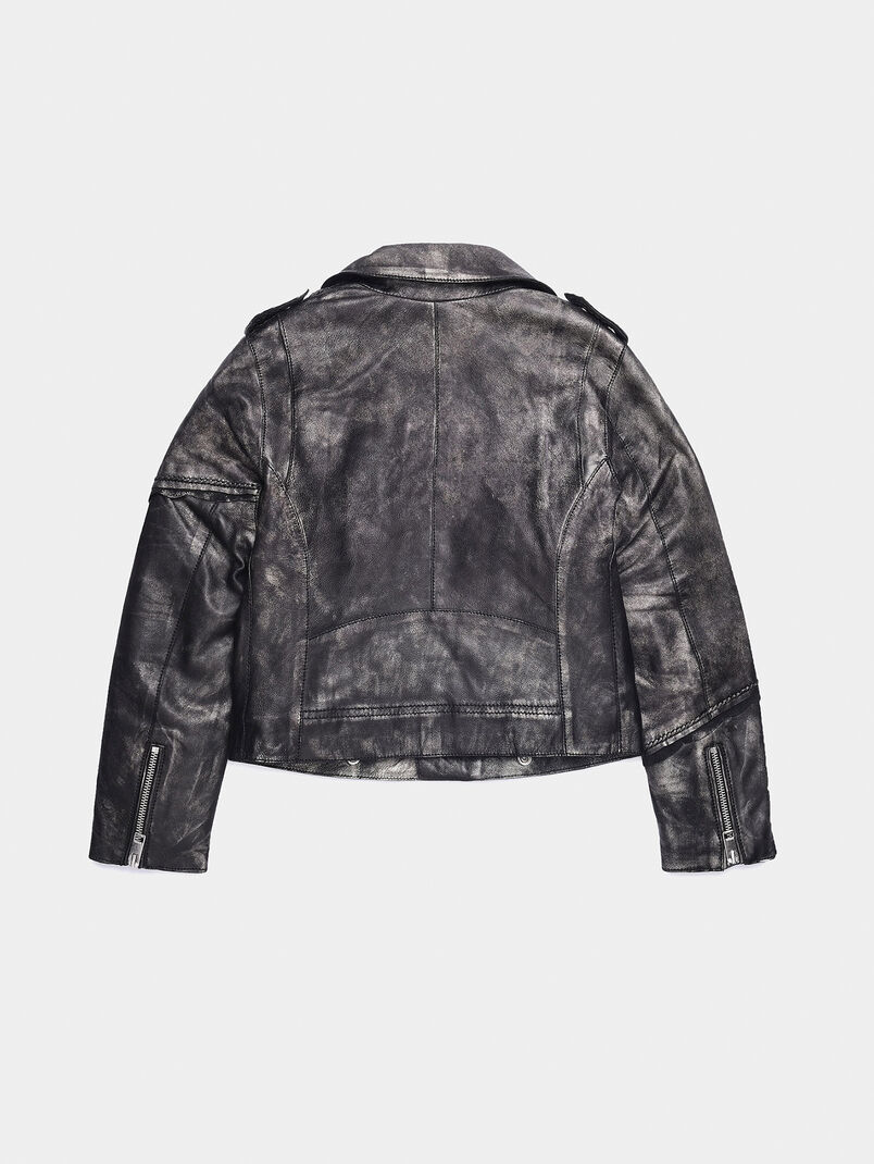 JINGRAN Motorcycle jacket in silvery leather - 3