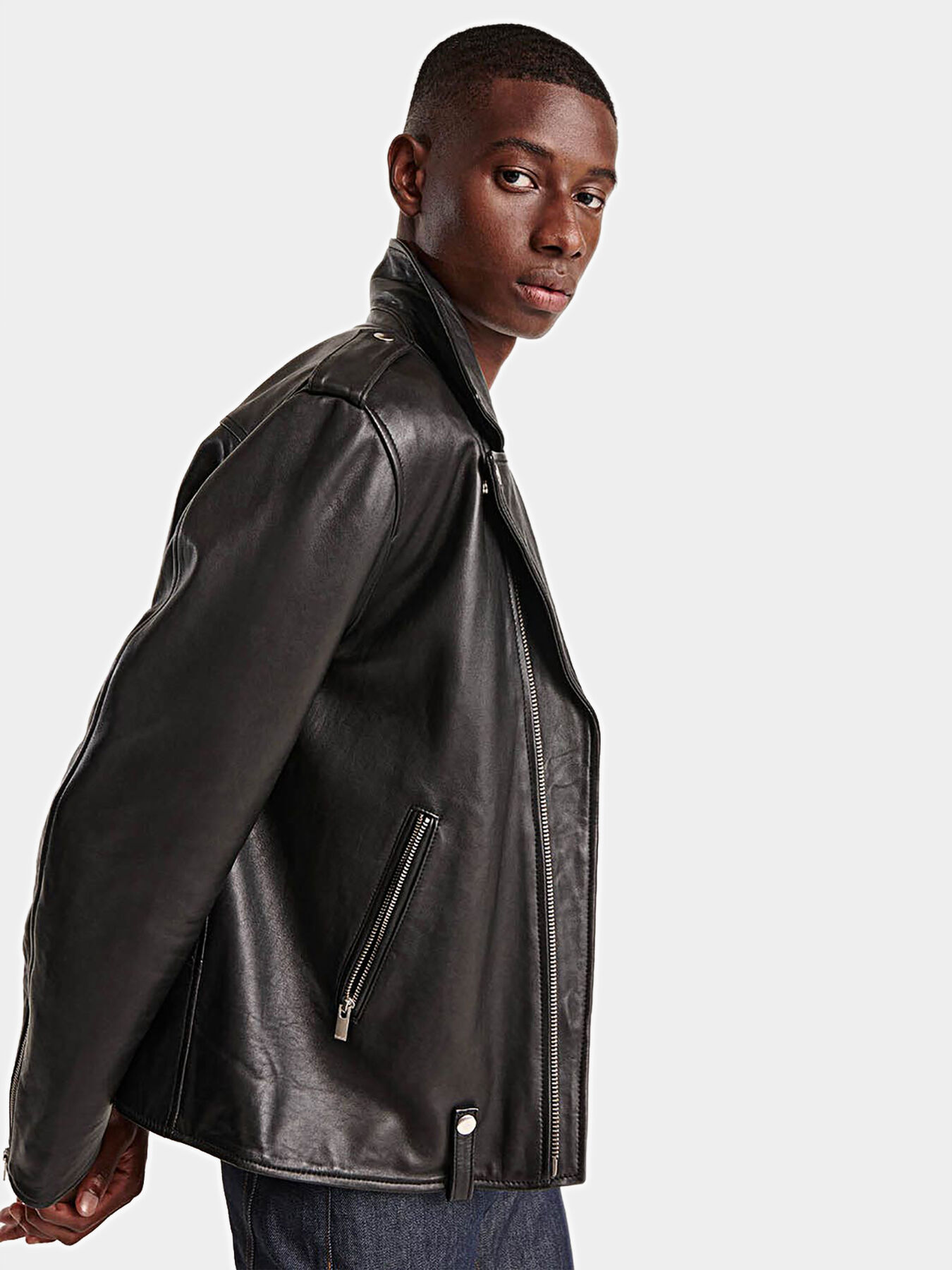 Black biker jacket brand THE KOOPLES Globalbrandsstore en